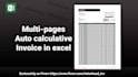 design multipage auto calculative invoice in excel