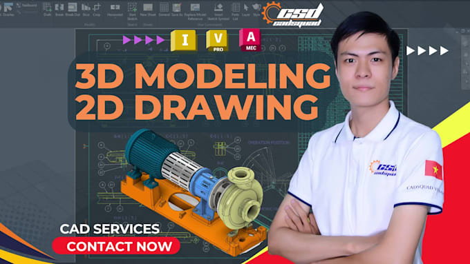 make 3d cad modeling, 3d cad design, and technical drawings