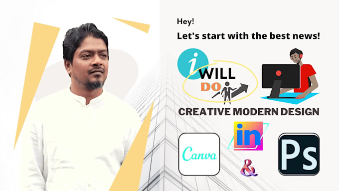 do creative modern design anything in canva and photoshop