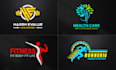 design sports, gym, health, fitness and clothing brand logo in 24hr