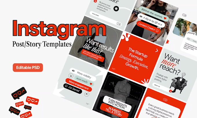 design editable instagram post templates in photoshop