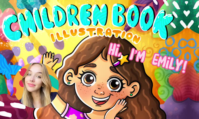 draw children story book illustration and cover not ai