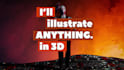 create abstract 3d illustrations and renders