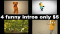 do 4 funny cartoon logo intro videos in 4k