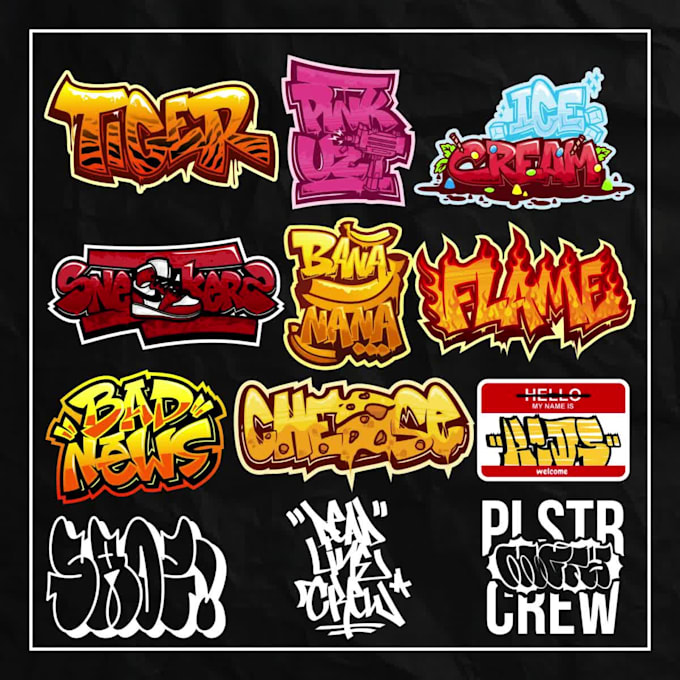 create graffiti text for logo, tshirt, sticker, etc