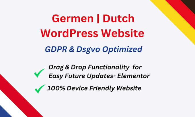 develop dutch german website in wordpress  elementor builder