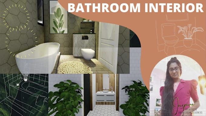 provide bathroom design 3d model interior