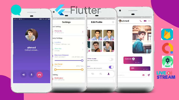 do complete flutter dating app with admin