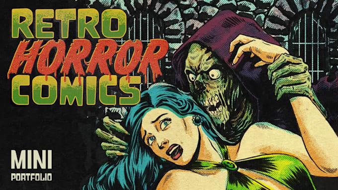 create a vintage horror comics artwork