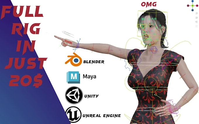 do 3d rigging in blender and maya for games and animation