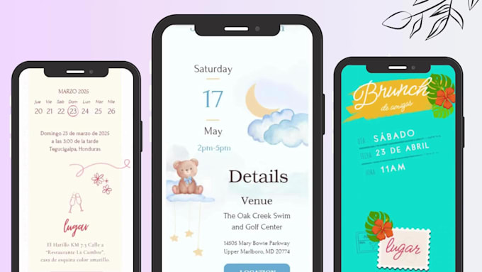 wedding invitations, digital PDF with clickable links