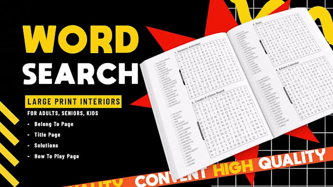 create niche or theme based word search puzzle book for amazon kdp