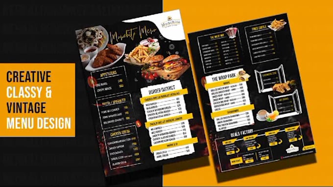 do classy menu design for you