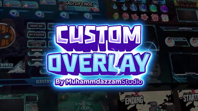 design animated twitch stream overlay, logo, screens, alerts, twitch overlay