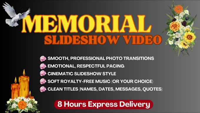 create a funeral slideshow or memorial tribute video