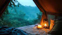 create cozy rain ambience video loop