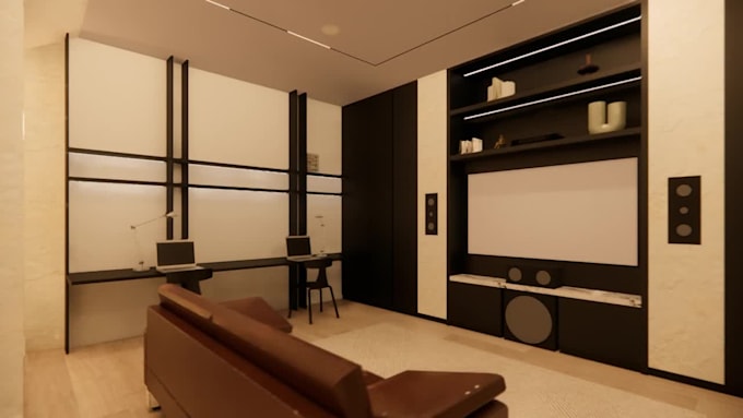 provide photorealistic 3d room rendering and interior design