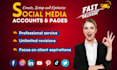 set up professional social media pages, fb, ig, linkedin