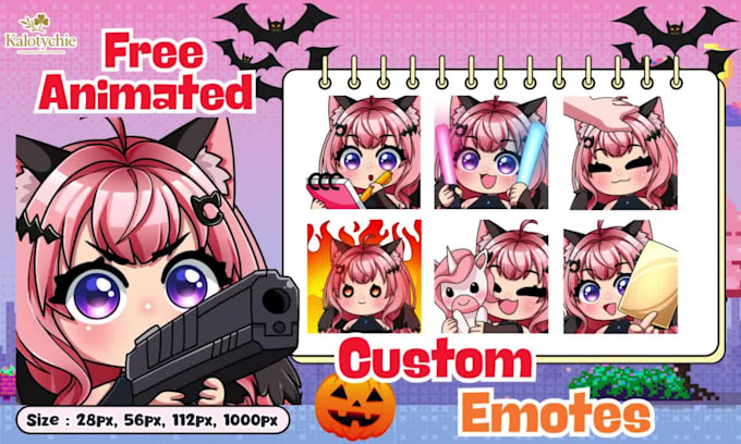 draw unique streamer emotes for your vtuber character