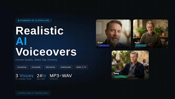 create a realistic ai voiceover for all voice projects