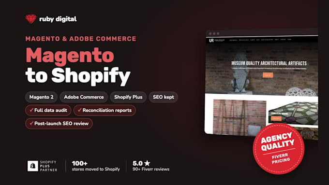 migrate magento to shopify, magento 2 and adobe commerce to shopify plus