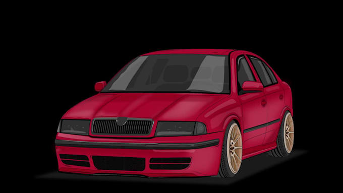 create a detailed custom car vector illustrations