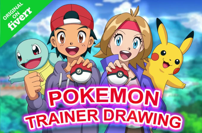 Draw you as pokemon trainer anime style by Hugoshii | Fiverr