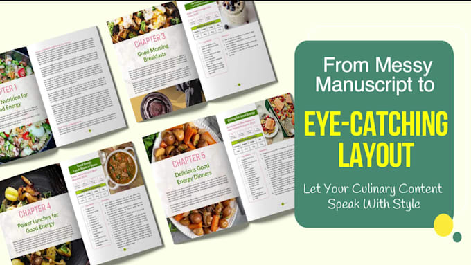 design and format cookbooks and recipes book
