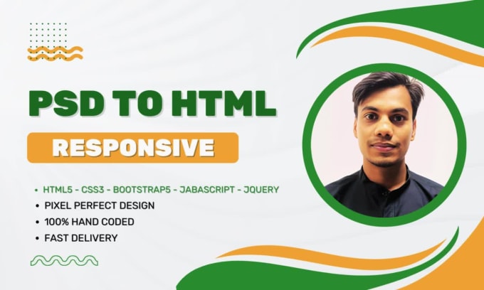 I will psd to html conversion with responsive bootstrap design