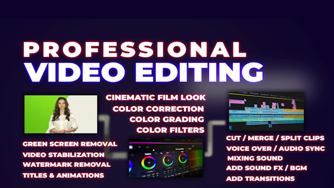 do professional video editing audio mixing vfx visual effects