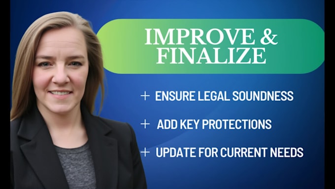 edit and improve any legal contract as your business attorney