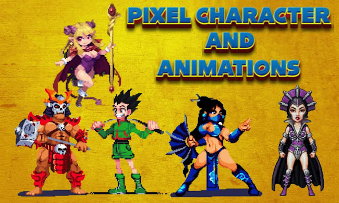 do pixel art character design game art pixel art sprite sheet pixel animation
