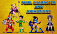 do pixel art character design game art pixel art sprite sheet pixel animation