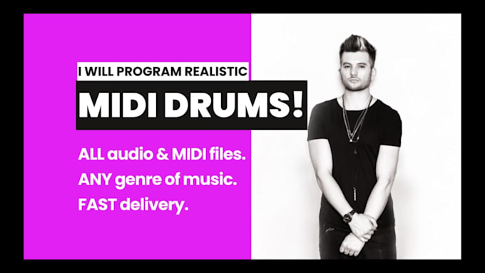 program amazing realistic midi drum beats for your song or track