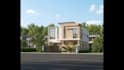 design modern house front elevation and 3d exterior with realistic render