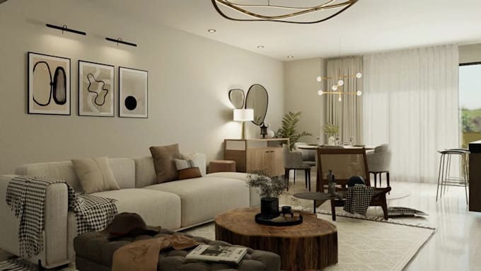 design your interior space and render it in 3d