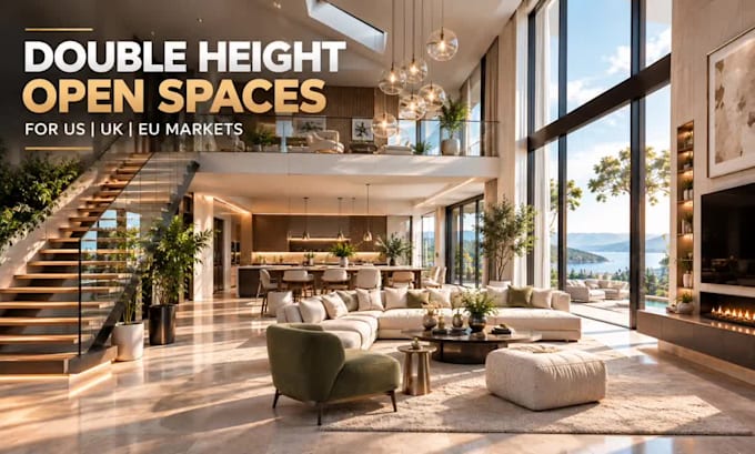 create realistic 3d attic, loft and double height space renderings