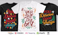 trendy typography design and custom t shirt design