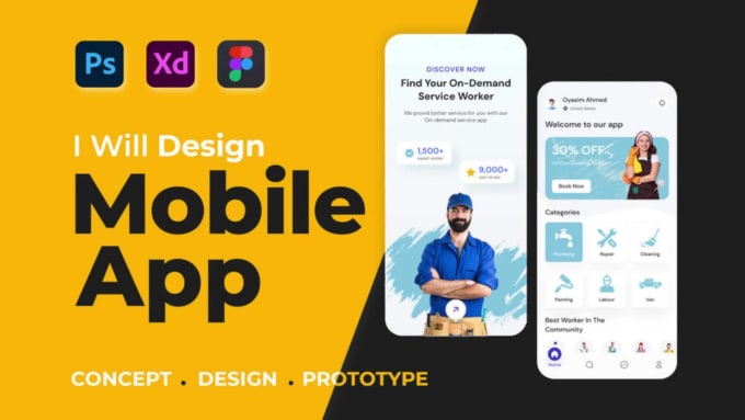 I will design mobile app ui ux design, mobile ui app design