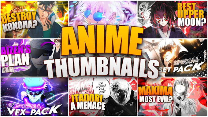make eye catchy anime thumbnails for youtube