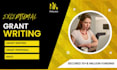 write a winning grant applications or grant proposal