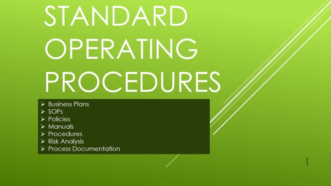 Prepare standard operating procedures on procurement by Processoptimize ...