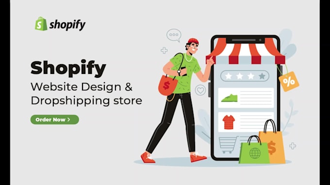build shopify website design or shopify dropshipping store