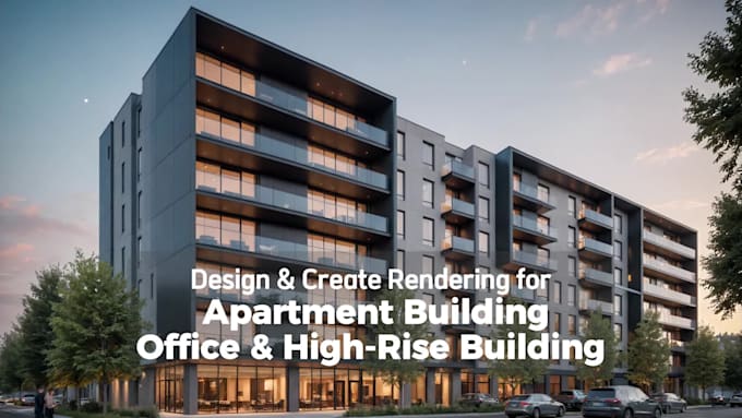 design apartment building, office building, high rise building and render