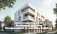 design apartment building, condominium, low rise building and render