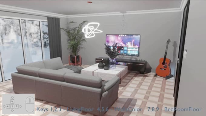 design 3d render interior images, fps first person interactive walkthrough