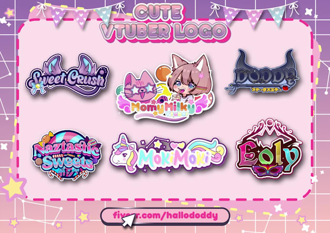 make kawaii japanese style logo for vtuber