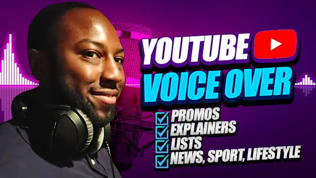 record your black british male youtube video voice over