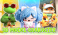 create 3d cute character modeling design for game printing sclupting