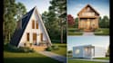 design and 3d render tiny houses, shipping container houses